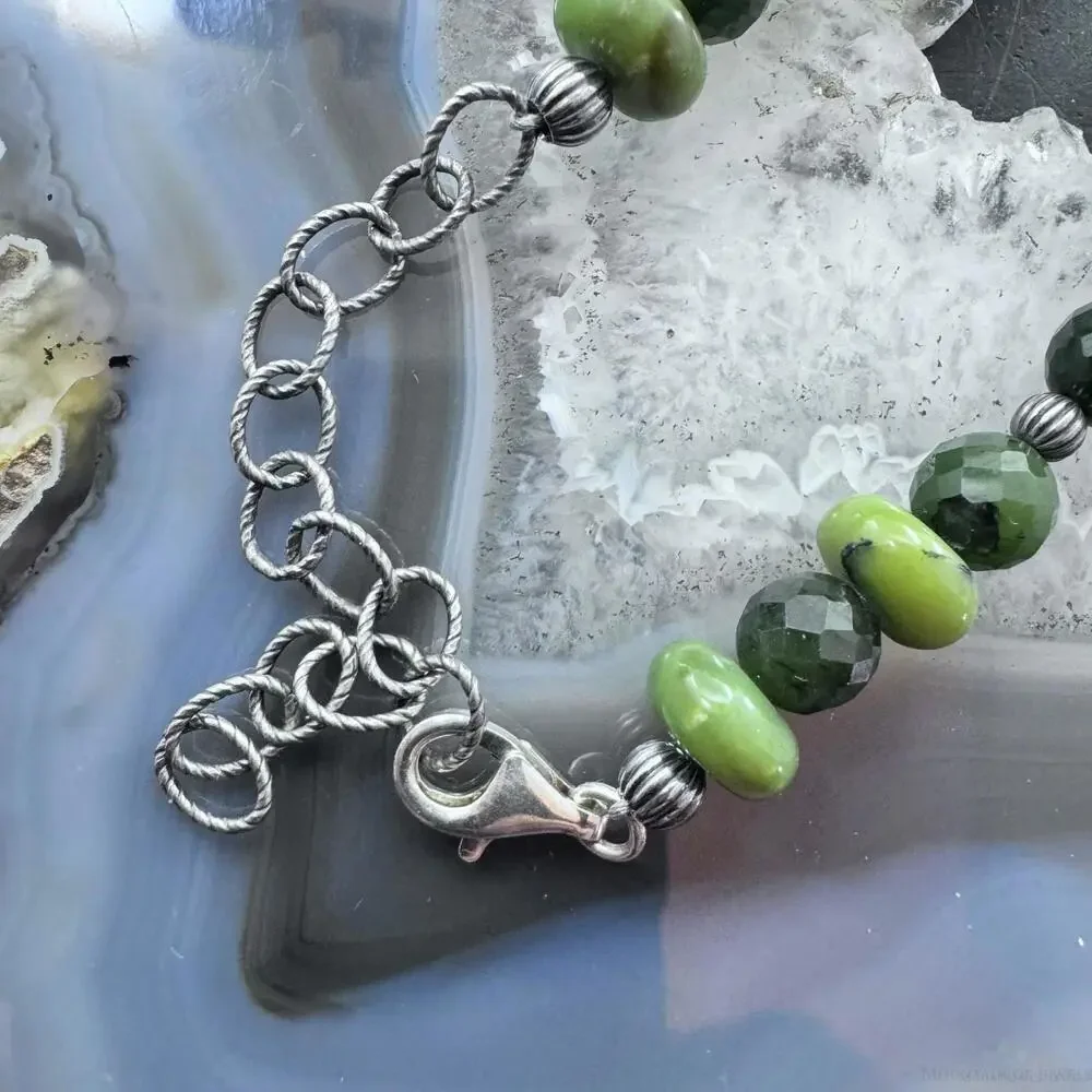 Carolyn Pollack Sterling Faceted & Smooth Serpentine 17